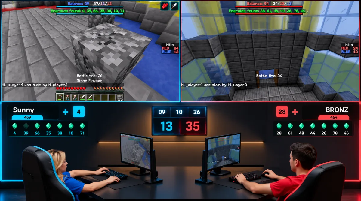 Live esports battle between two players